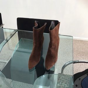 Stuart Weitzman mid calf sued boots.